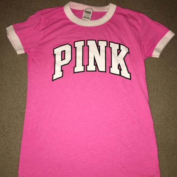 PINK Pink & White Ringer T-shirt - Picture 1 of 3